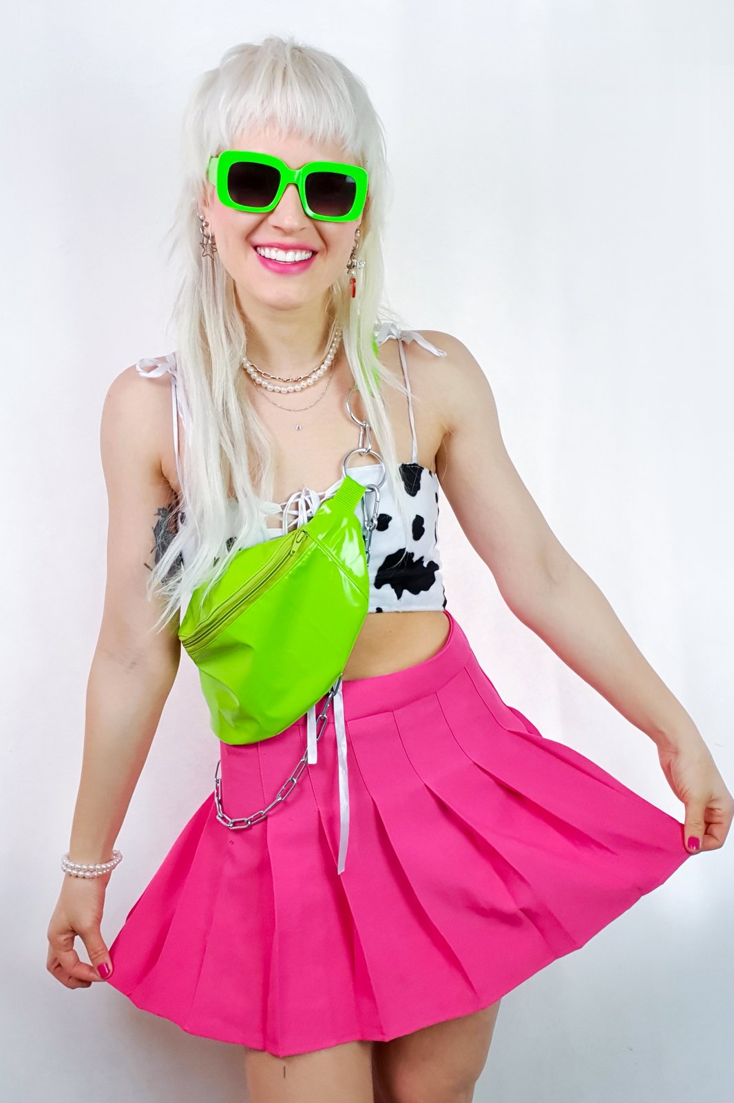 Pink and best sale green fanny pack